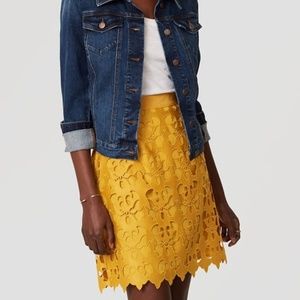 LOFT Yellow Lace Skirt
